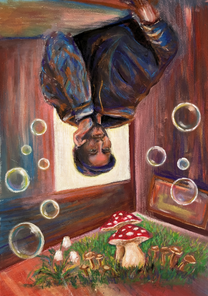 sind das seifenblasen? leinwand 50x60 Öl&pastell
